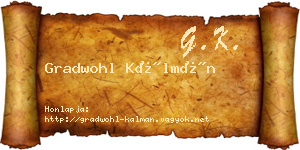 Gradwohl Kálmán névjegykártya