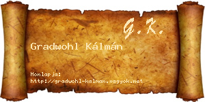 Gradwohl Kálmán névjegykártya